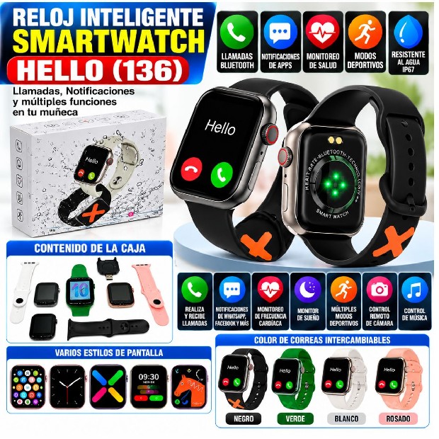 &uu RELOJ INTELIGENTE SMARTWATCH HELLO (136)